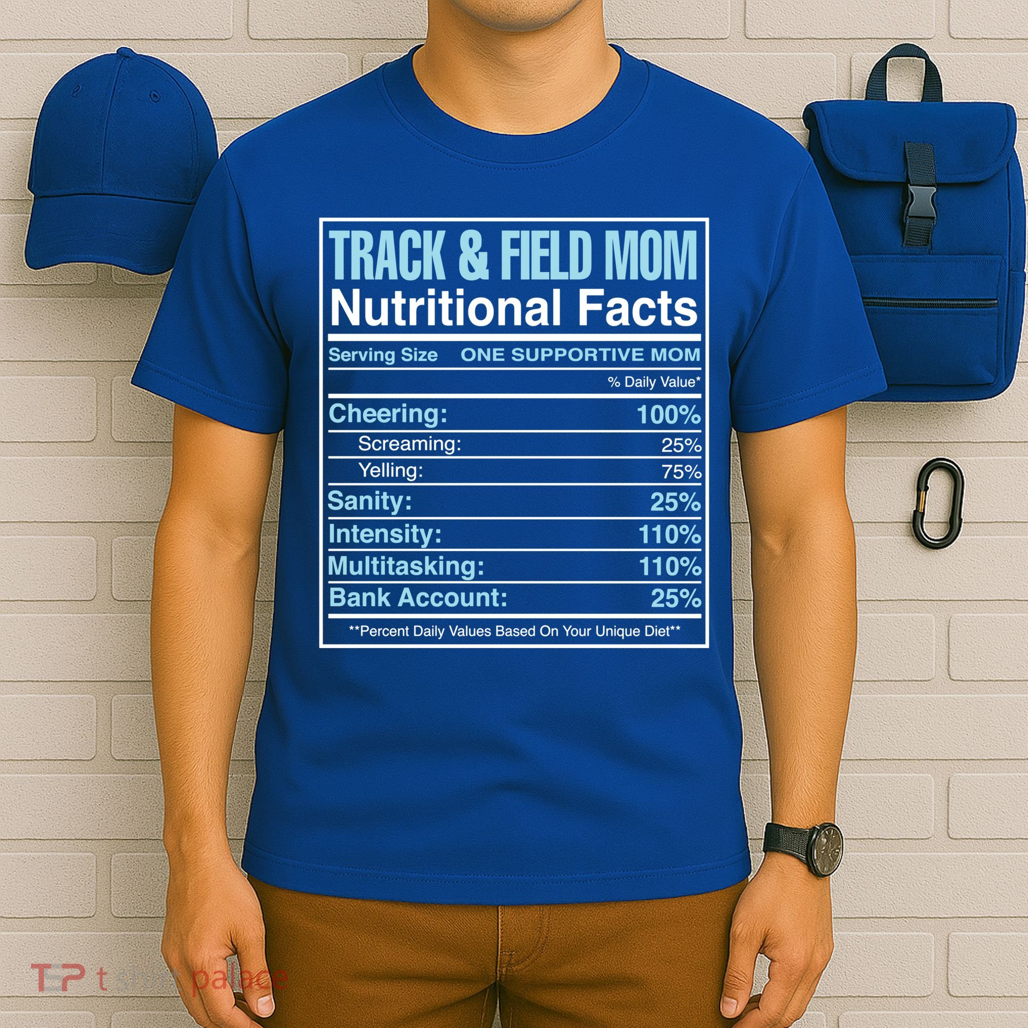 Track And Field Mom Nutritional Facts Marathon Runners Mama Gift T-Shirt