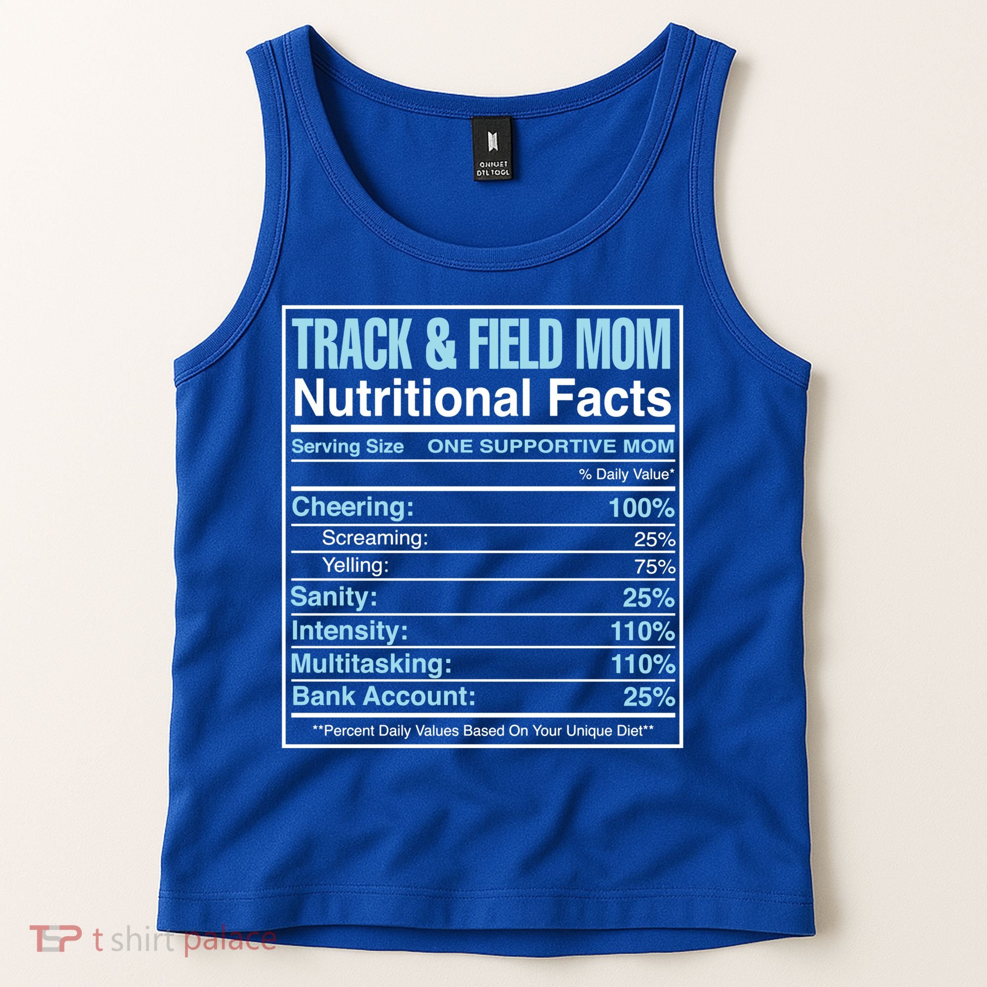 Track And Field Mom Nutritional Facts Marathon Runners Mama Gift Tank Top