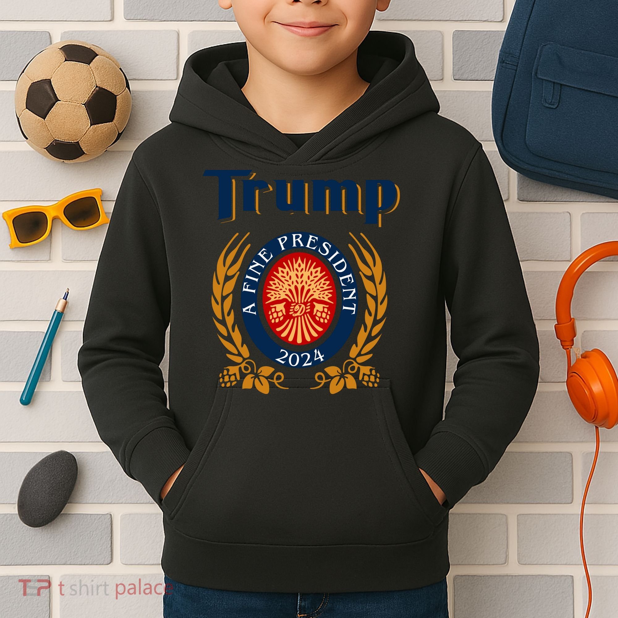 Trump A Fine President 2024 Kids Hoodie