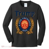 Trump A Fine President 2024 Kids Long Sleeve Shirt thumb 0