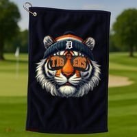 Tigers Apparel Fan Illustration Golf Towel thumb 1
