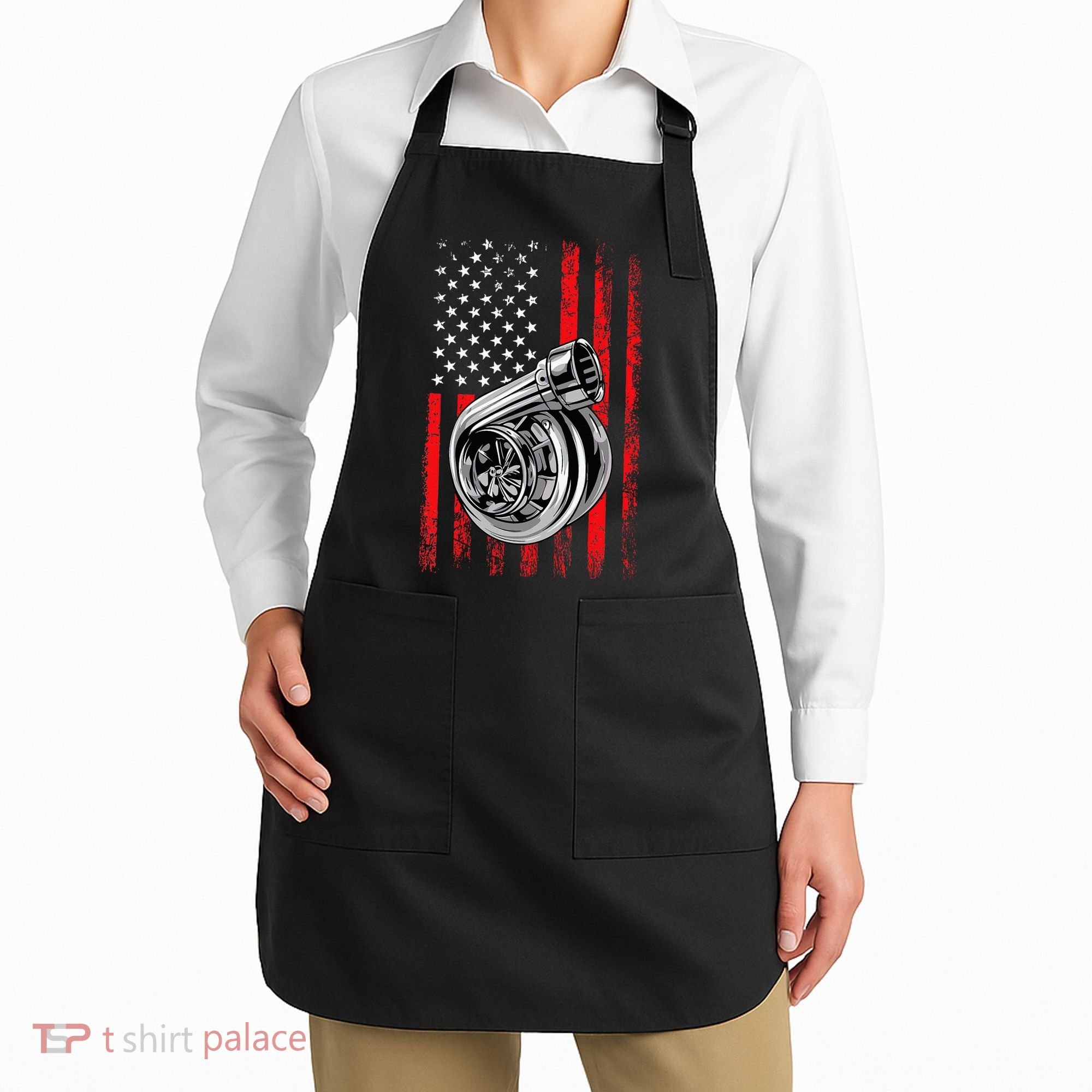 Turbo American Flag Racing Turbo Apron