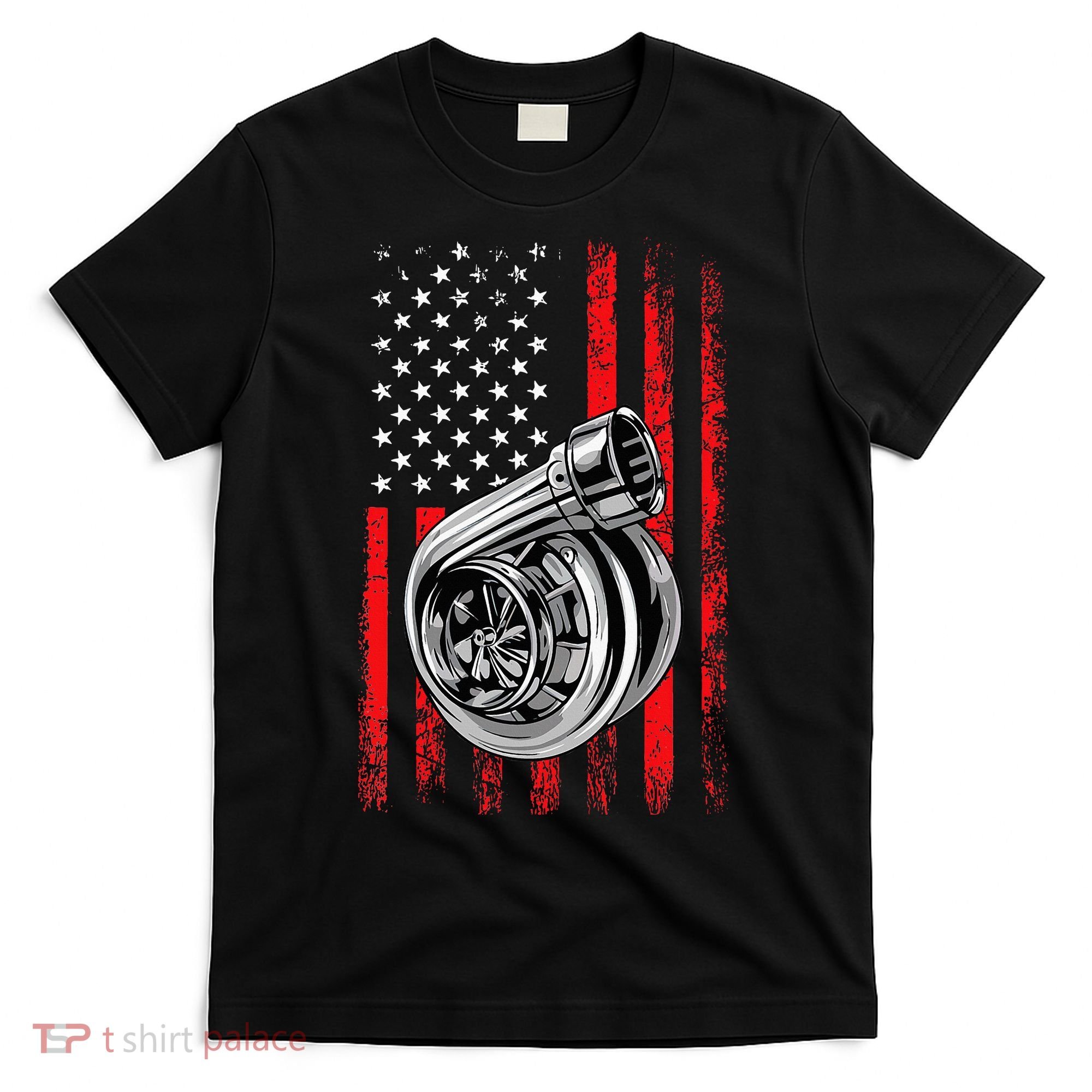 Turbo American Flag Racing Turbo T-Shirt