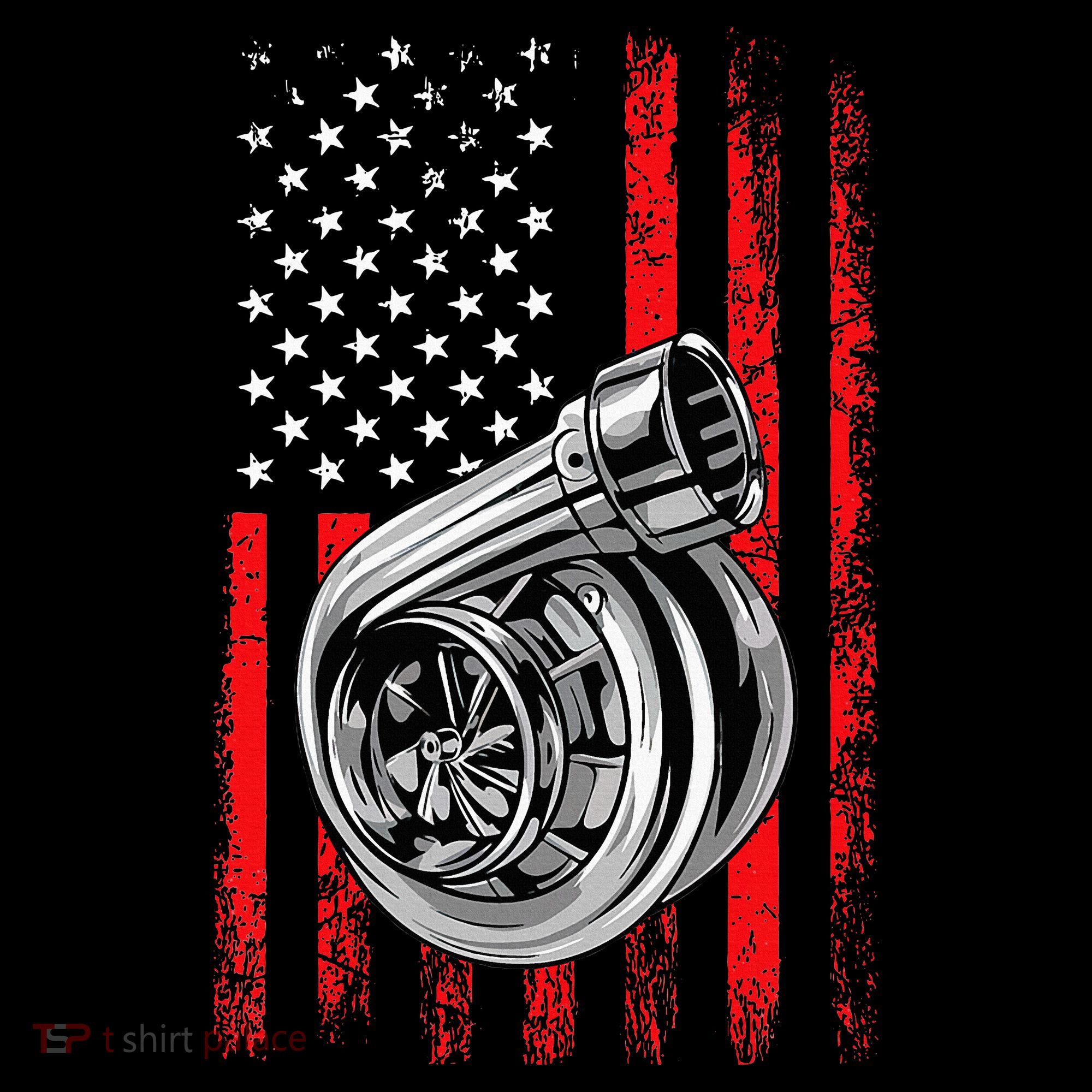 Turbo American Flag Racing Turbo Women's Hoodie