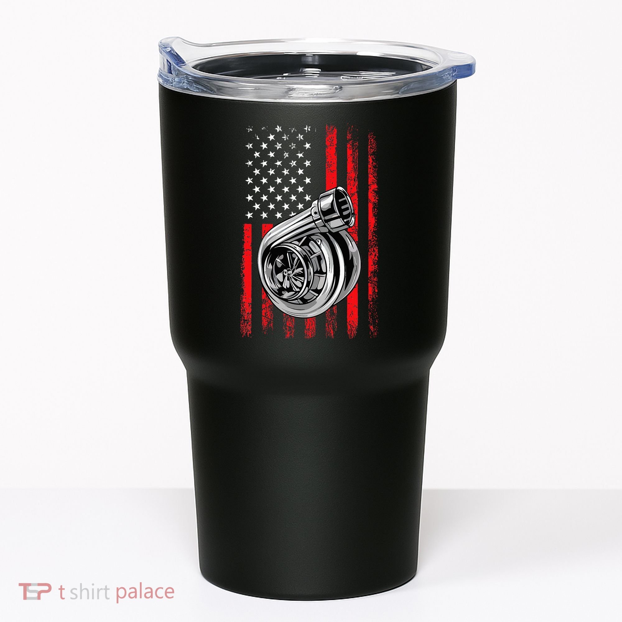 Turbo American Flag Racing Turbo Tumbler