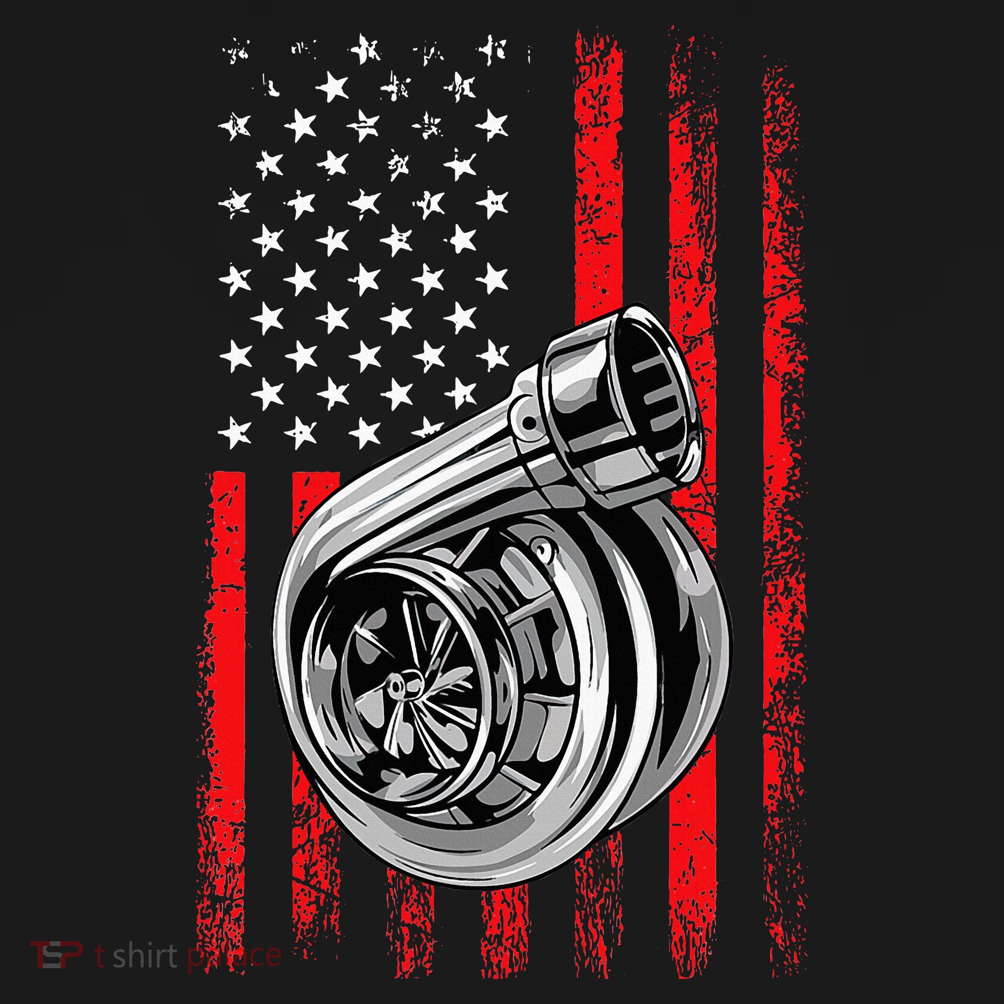 Turbo American Flag Racing Turbo Mousepad