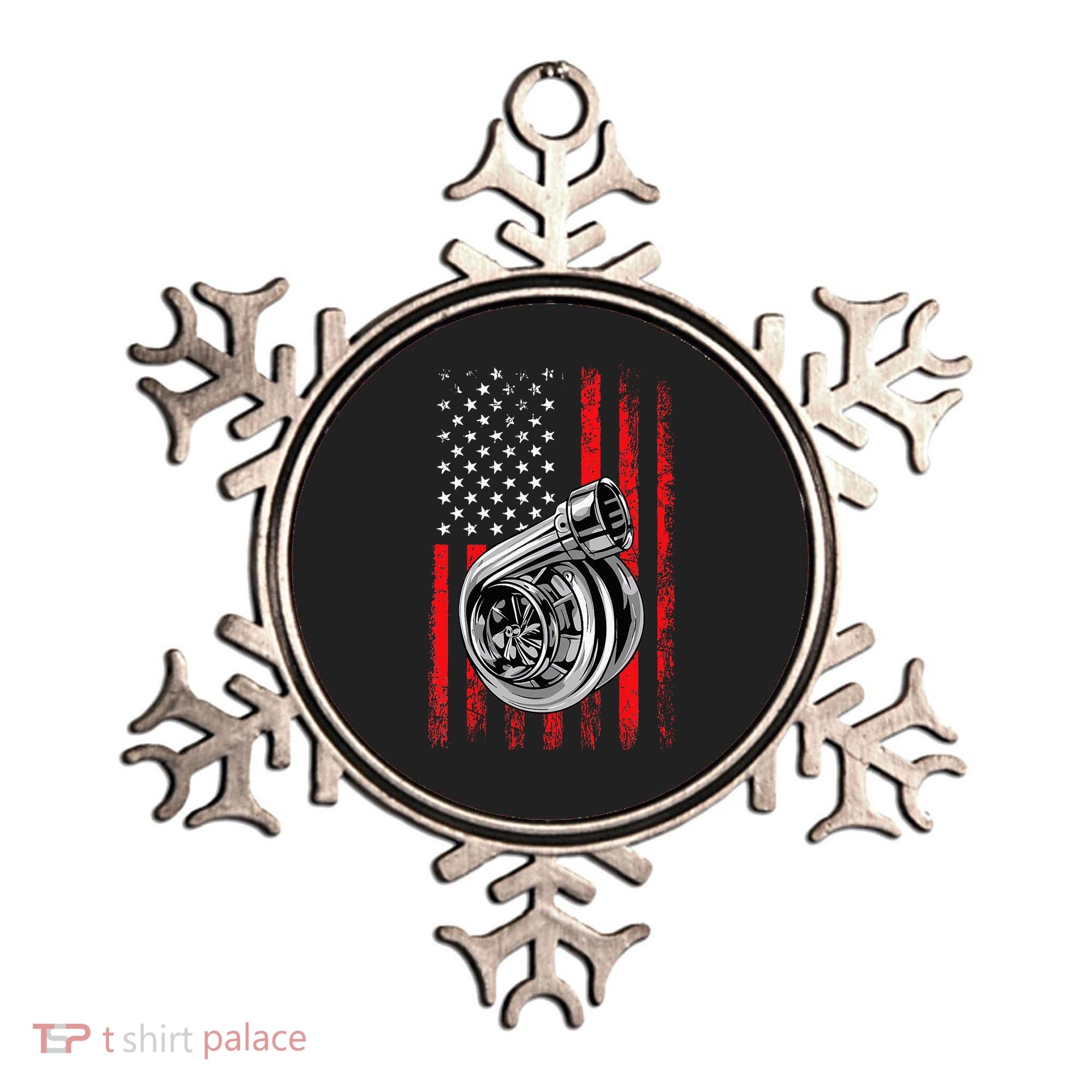 Turbo American Flag Racing Turbo Ornament