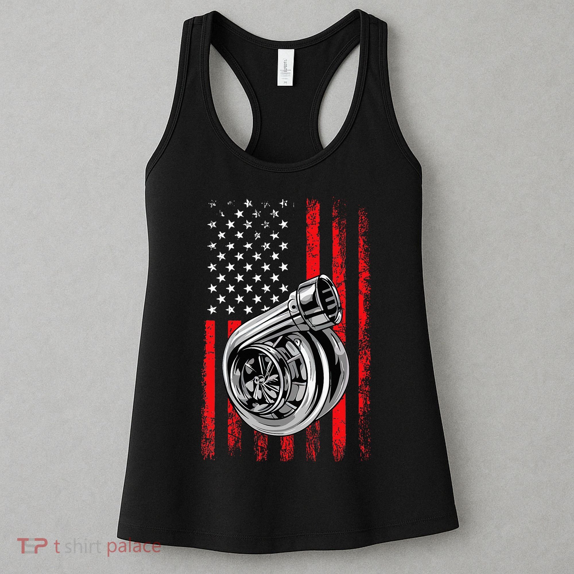 Turbo American Flag Racing Turbo Women's Tank Top