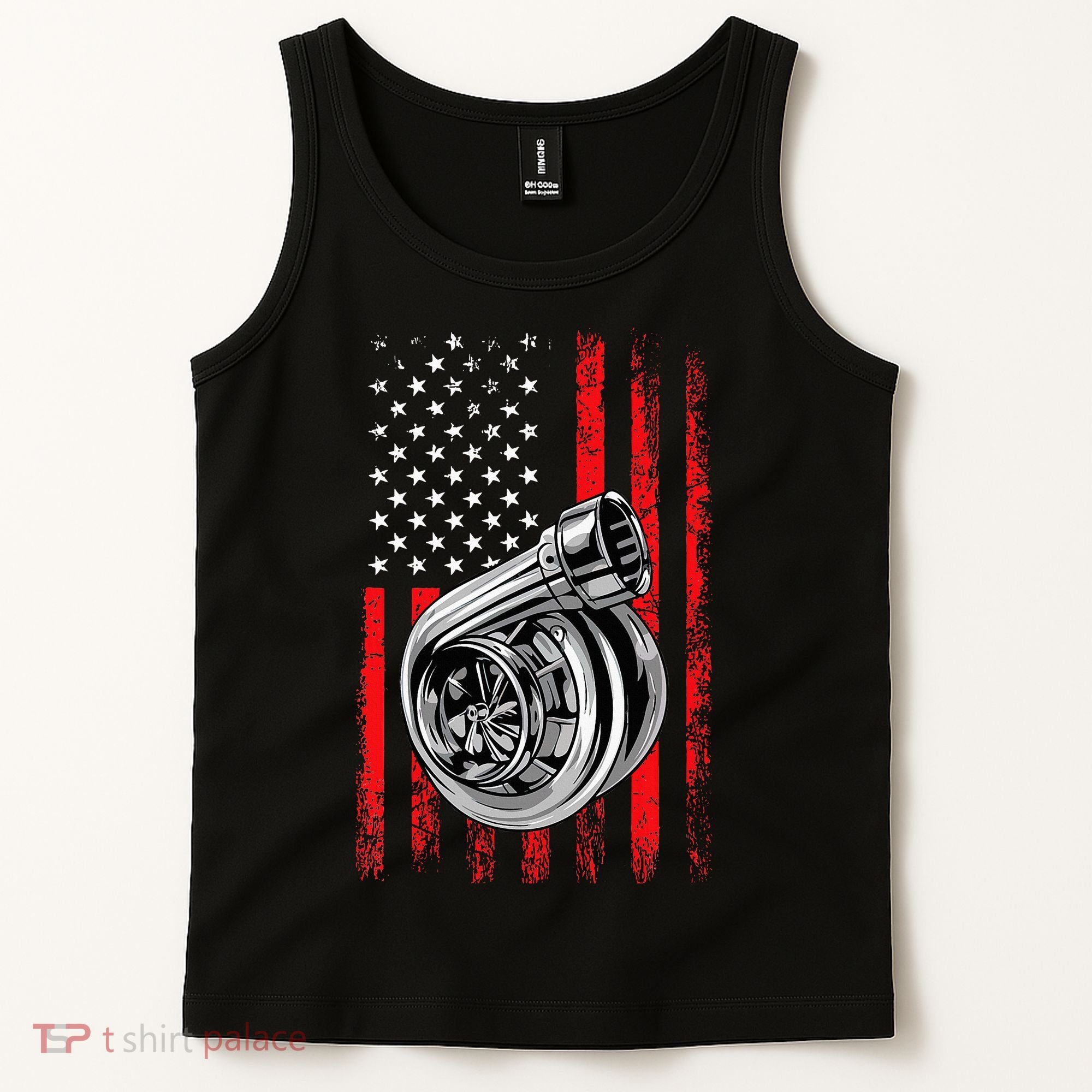 Turbo American Flag Racing Turbo Tank Top