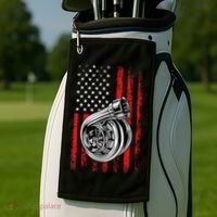 Turbo American Flag Racing Turbo Golf Towel thumb 2