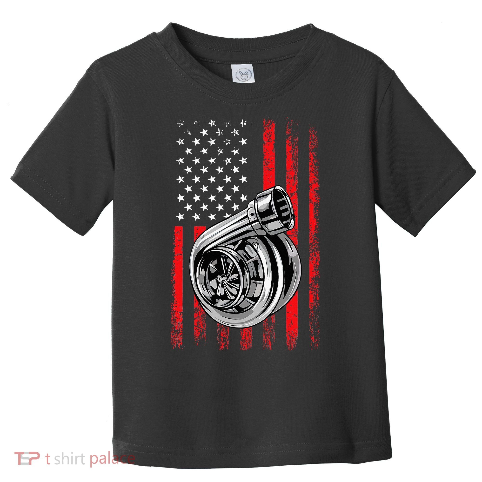 Turbo American Flag Racing Turbo Toddler T-Shirt
