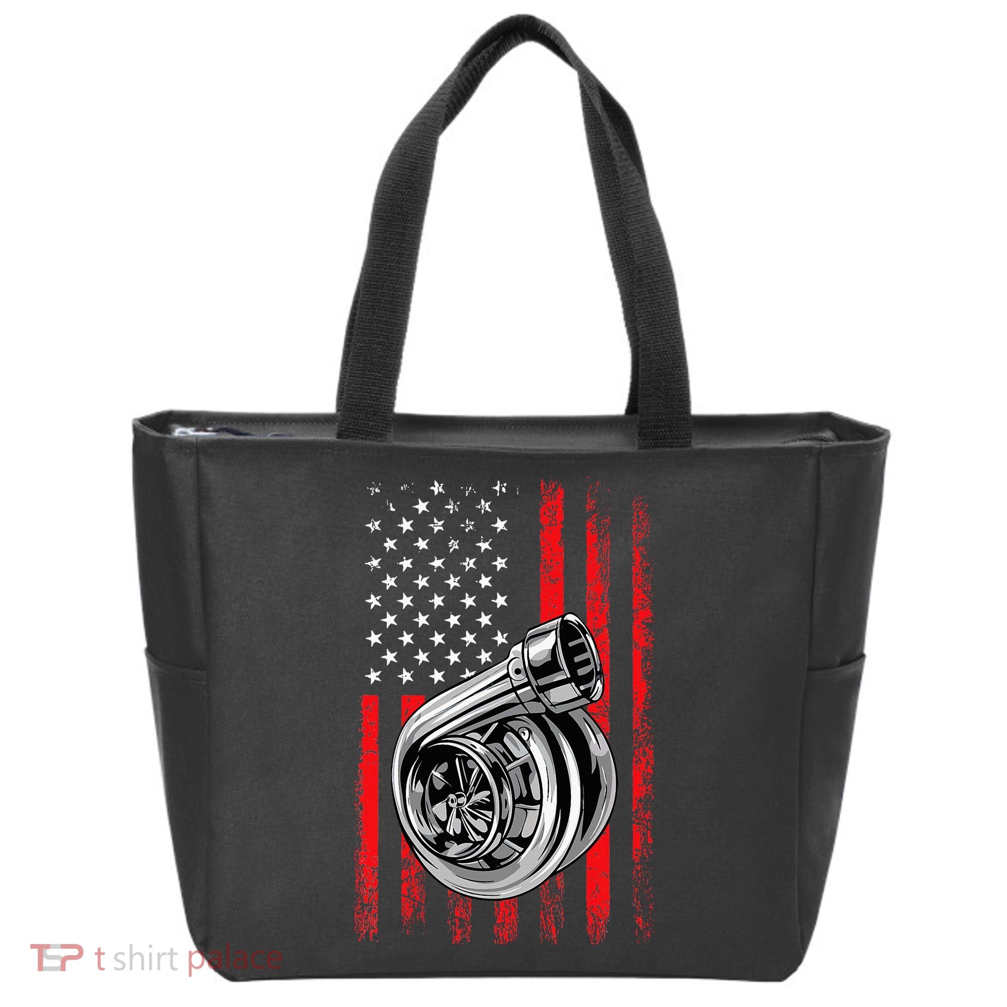 Turbo American Flag Racing Turbo Tote Bag
