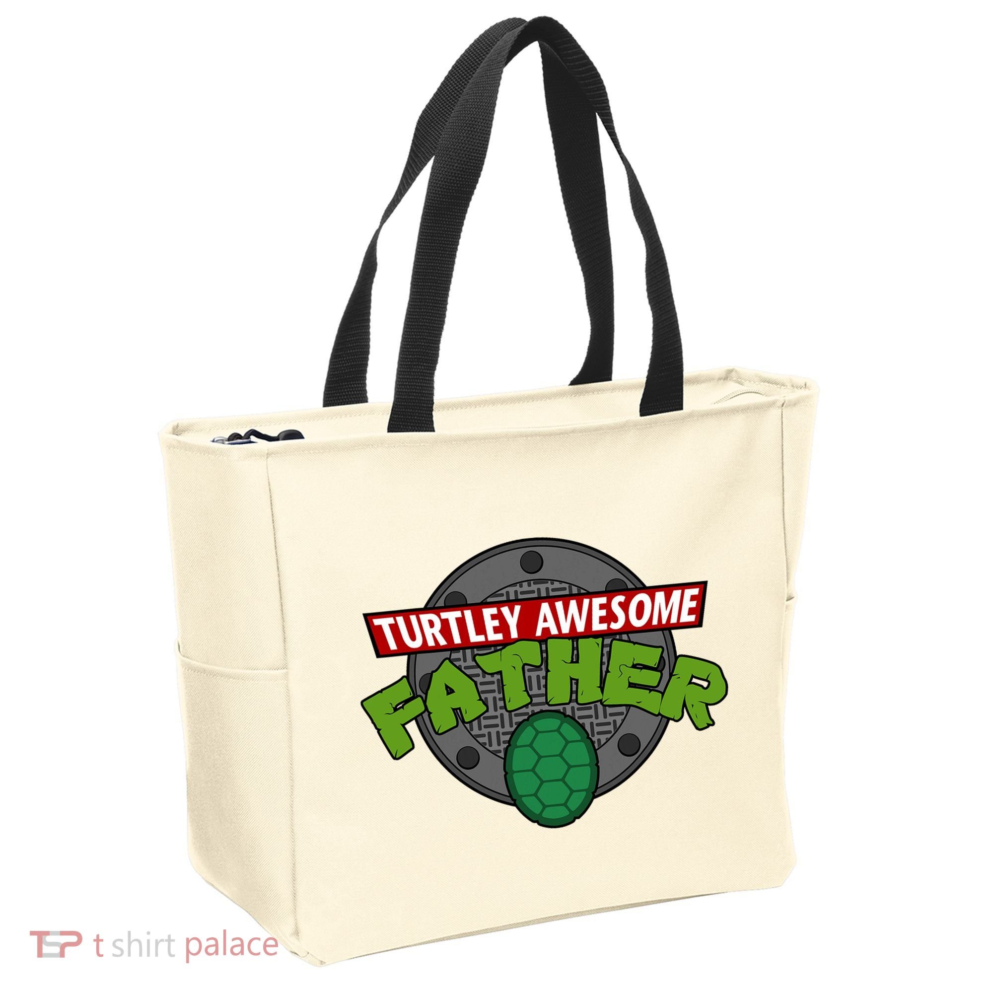 Turtley Awesome Father Awesome Fathers Day Tote Bag