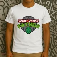 Turtley Awesome Father Awesome Fathers Day T-Shirt thumb 3