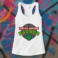 Turtley Awesome Father Awesome Fathers Day Women's Tank Top thumb 3