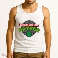 Turtley Awesome Father Awesome Fathers Day Tank Top thumb 3