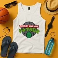 Turtley Awesome Father Awesome Fathers Day Tank Top thumb 4