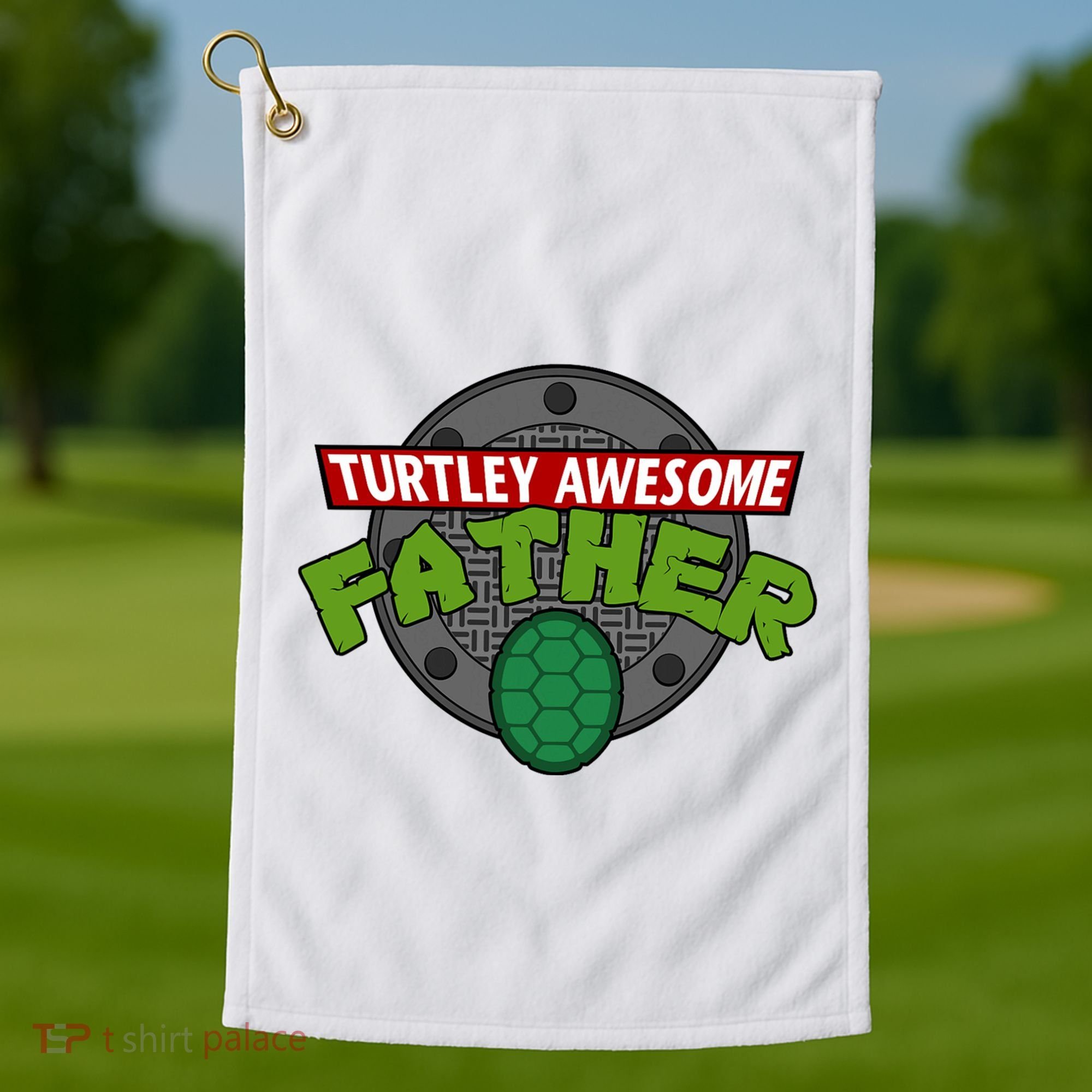 Turtley Awesome Father Awesome Fathers Day Golf Towel