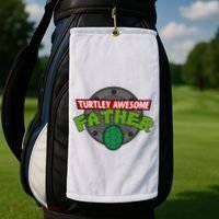 Turtley Awesome Father Awesome Fathers Day Golf Towel thumb 2