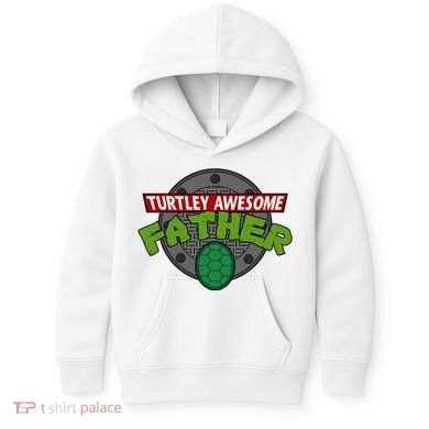 Turtley Awesome Father Awesome Fathers Day Kids Hoodie