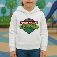Turtley Awesome Father Awesome Fathers Day Kids Hoodie thumb 3