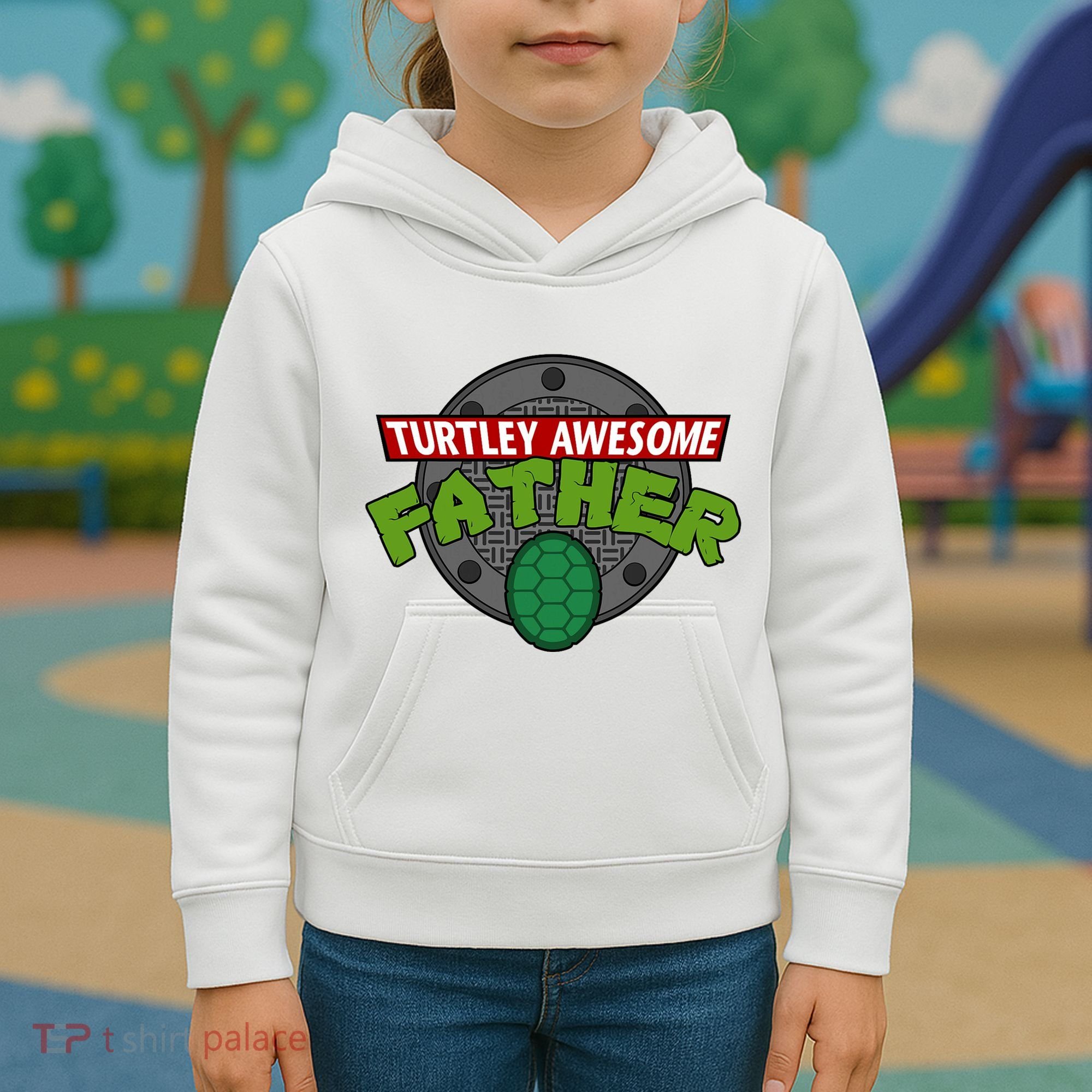 Turtley Awesome Father Awesome Fathers Day Kids Hoodie