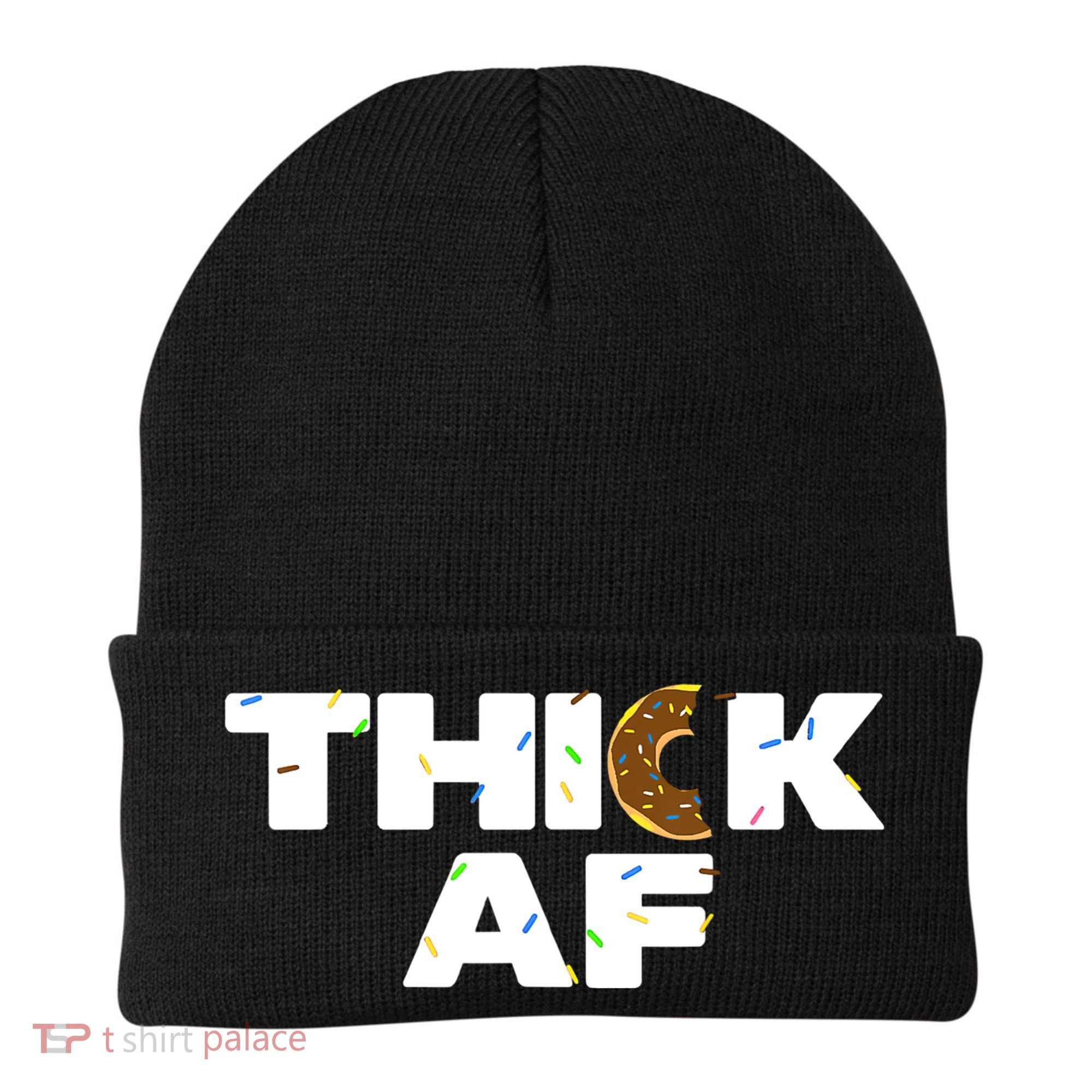 Thick AF Funny Donut Fitness Weightlifting Beanie