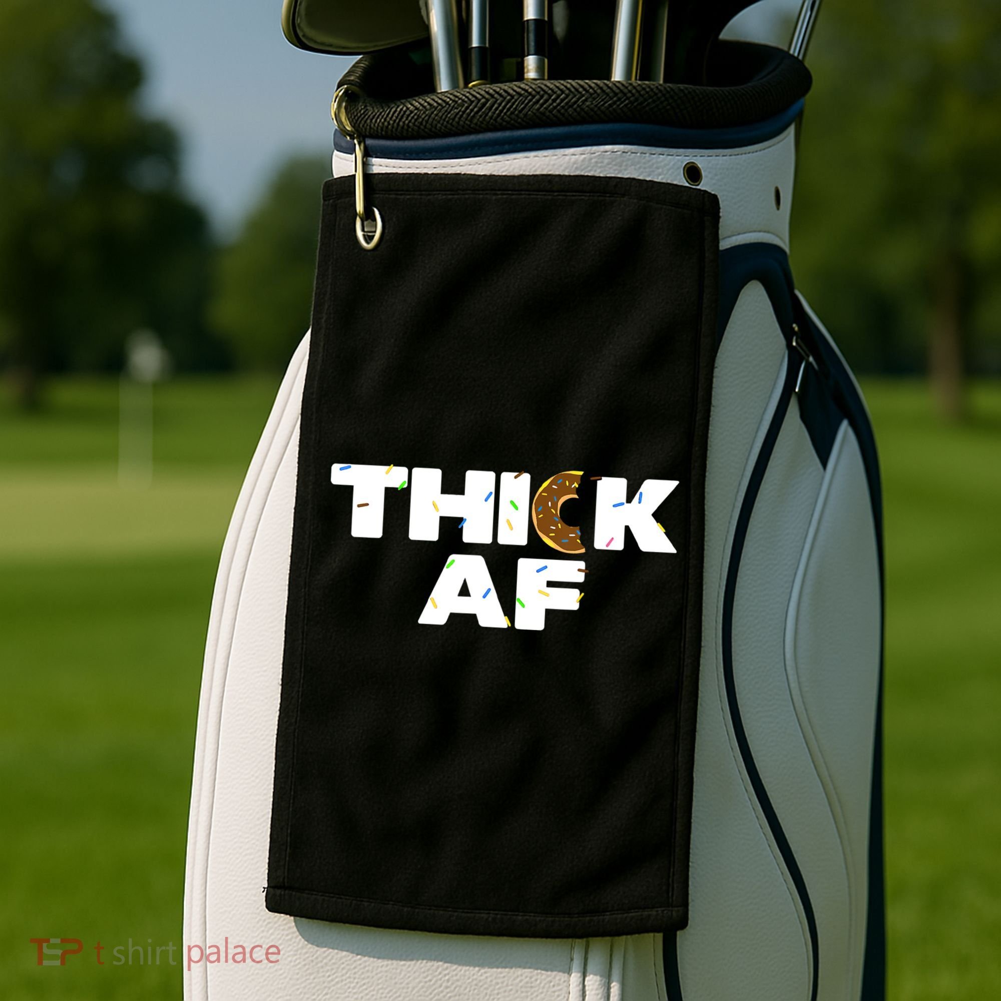 Thick AF Funny Donut Fitness Weightlifting Golf Towel