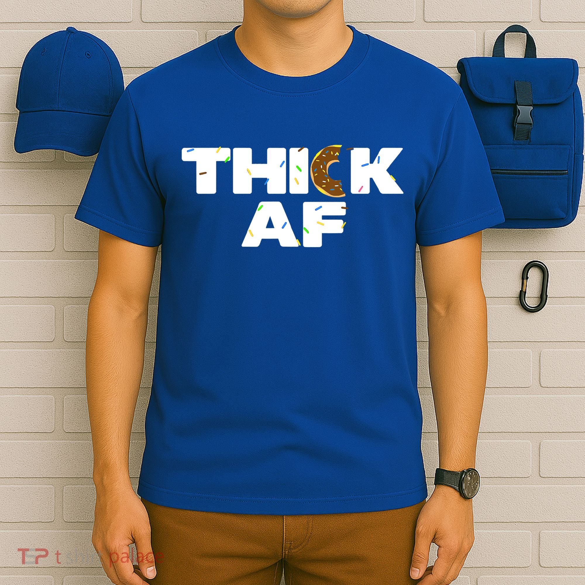 Thick AF Funny Donut Fitness Weightlifting T-Shirt