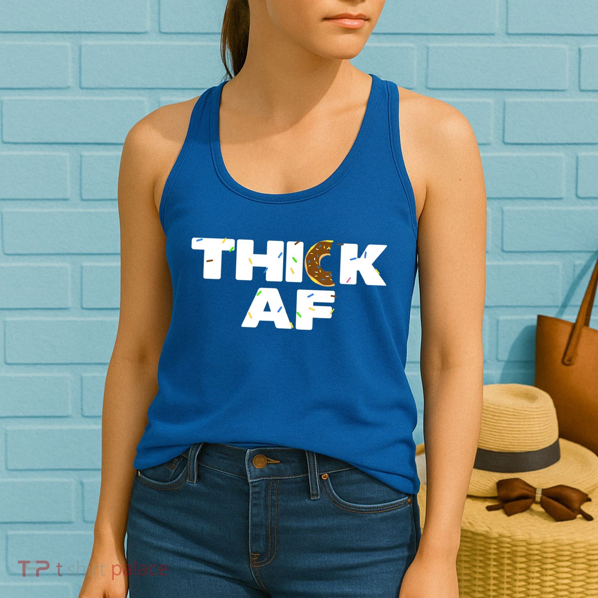 Thick AF Funny Donut Fitness Weightlifting Women's Tank Top