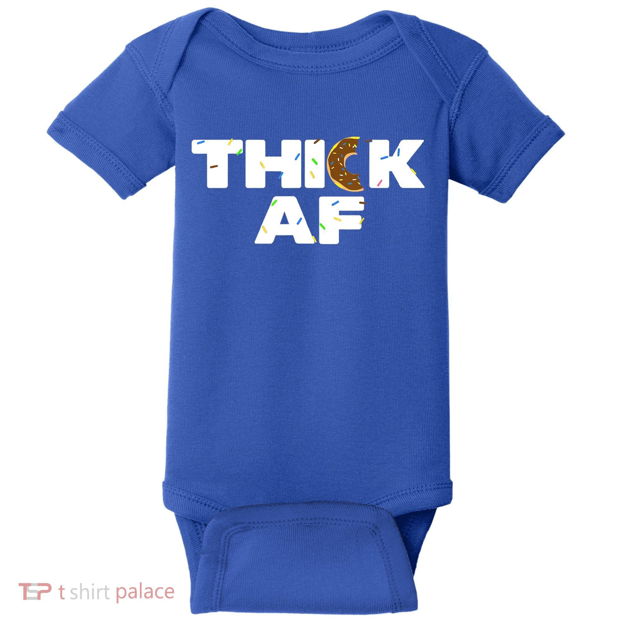 Thick AF Funny Donut Fitness Weightlifting Baby Bodysuit