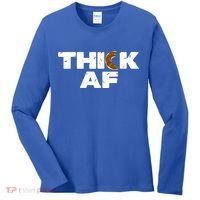 Thick AF Funny Donut Fitness Weightlifting Women's Long Sleeve Shirt thumb 0