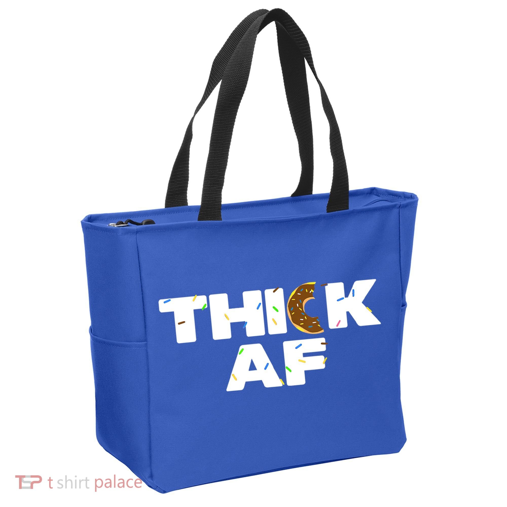 Thick AF Funny Donut Fitness Weightlifting Tote Bag