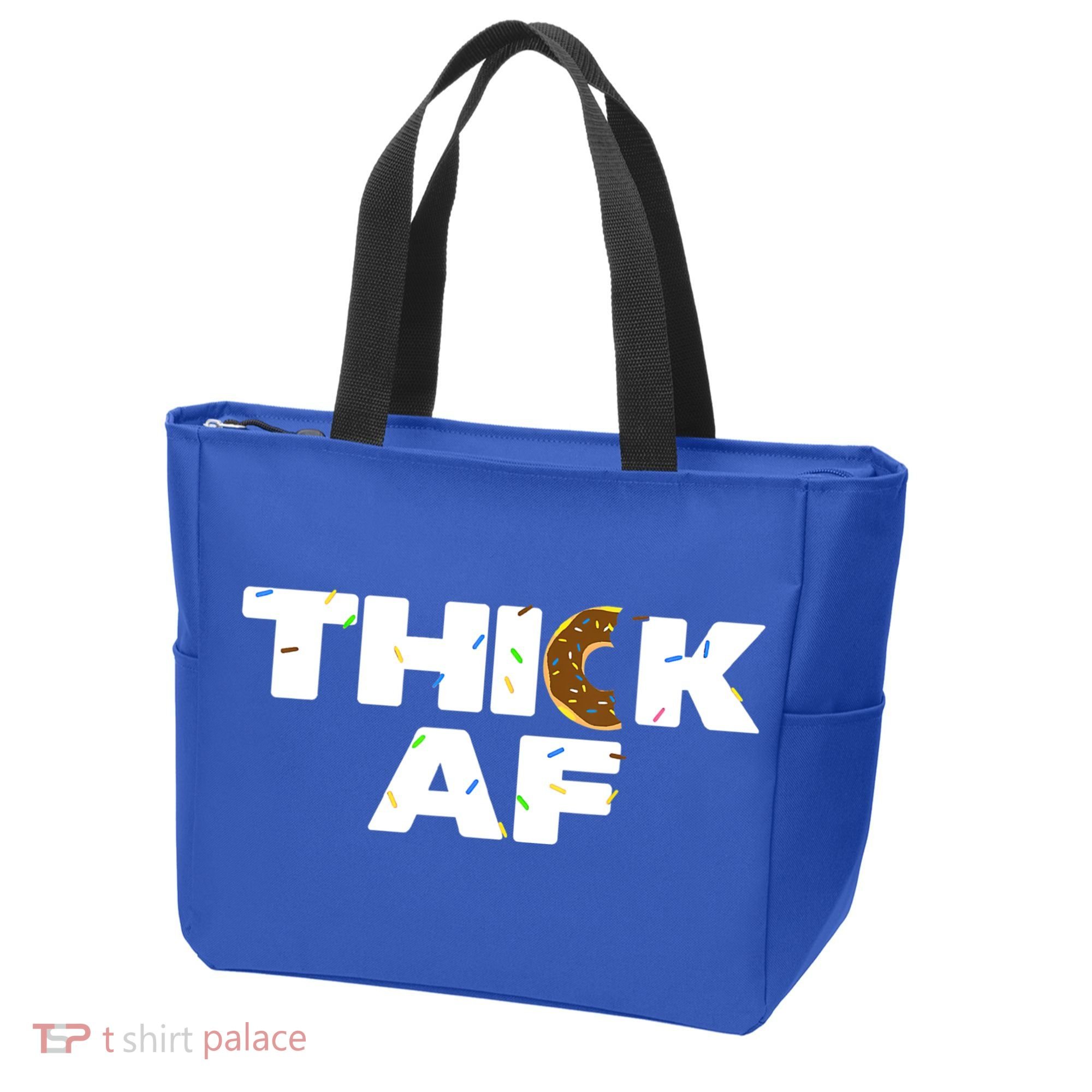 Thick AF Funny Donut Fitness Weightlifting Tote Bag