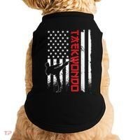 Taekwondo American Flag Taekwondo Fighter Us Flag Doggie Tank thumb 0