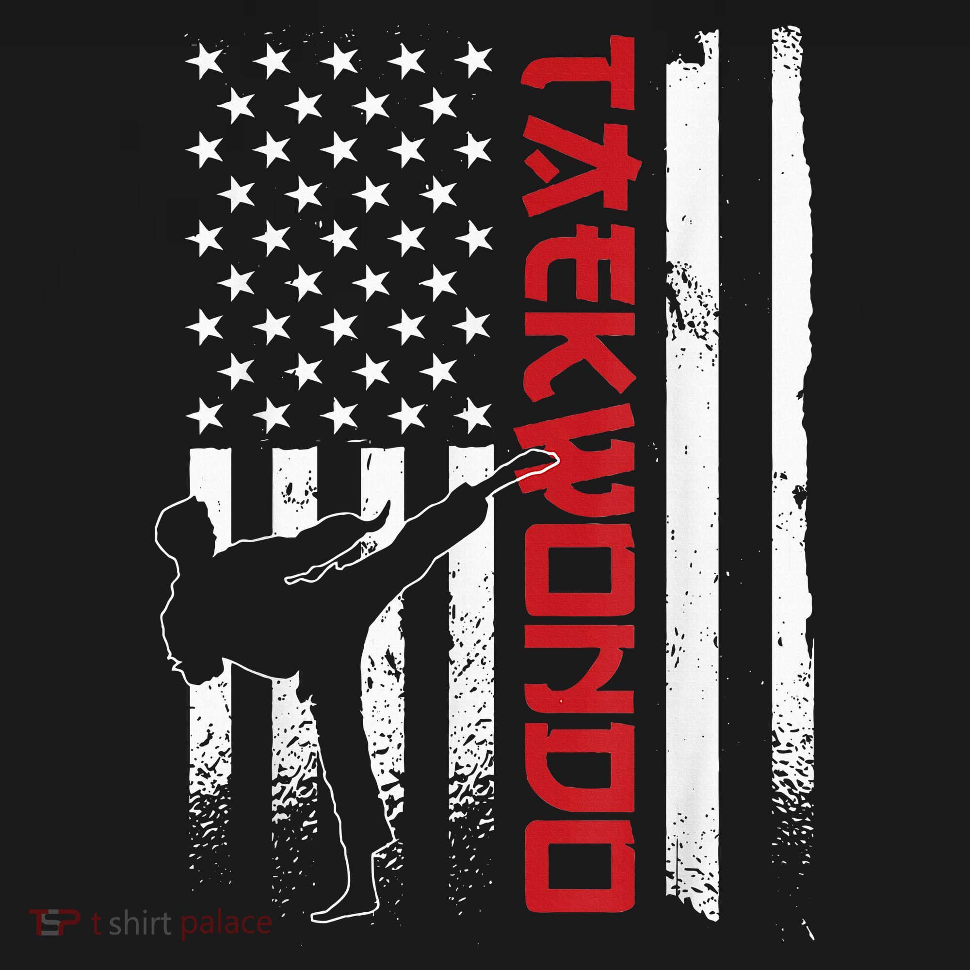 Taekwondo American Flag Taekwondo Fighter Us Flag Sweatshirt