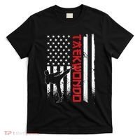 Taekwondo American Flag Taekwondo Fighter Us Flag T-Shirt thumb 0