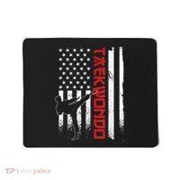 Taekwondo American Flag Taekwondo Fighter Us Flag Mousepad thumb 0