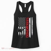 Taekwondo American Flag Taekwondo Fighter Us Flag Women's Tank Top thumb 0