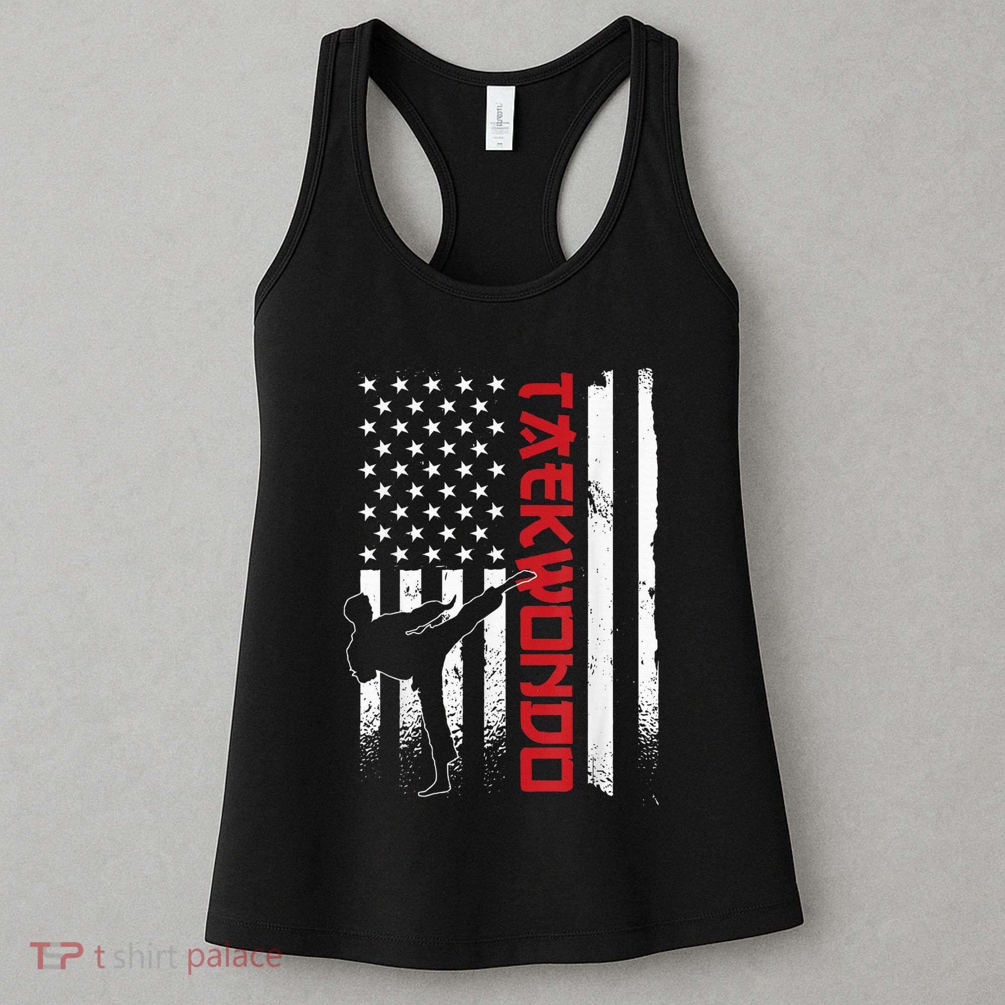 Taekwondo American Flag Taekwondo Fighter Us Flag Women's Tank Top