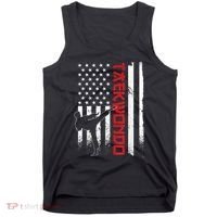 Taekwondo American Flag Taekwondo Fighter Us Flag Tank Top thumb 0