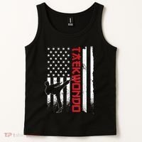 Taekwondo American Flag Taekwondo Fighter Us Flag Tank Top thumb 2