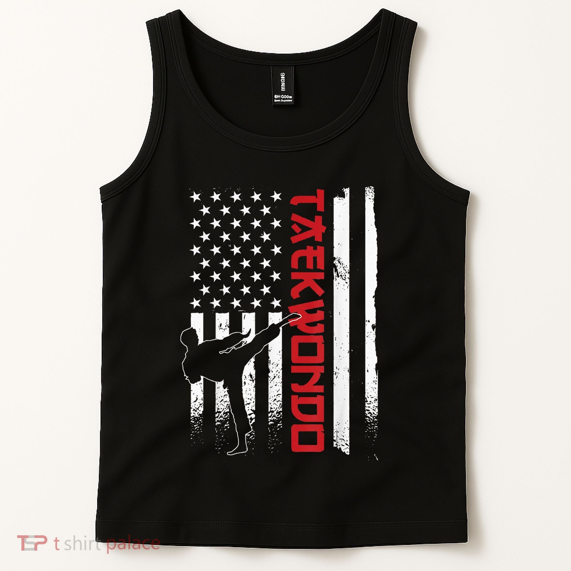 Taekwondo American Flag Taekwondo Fighter Us Flag Tank Top