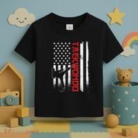 Taekwondo American Flag Taekwondo Fighter Us Flag Toddler T-Shirt thumb 3