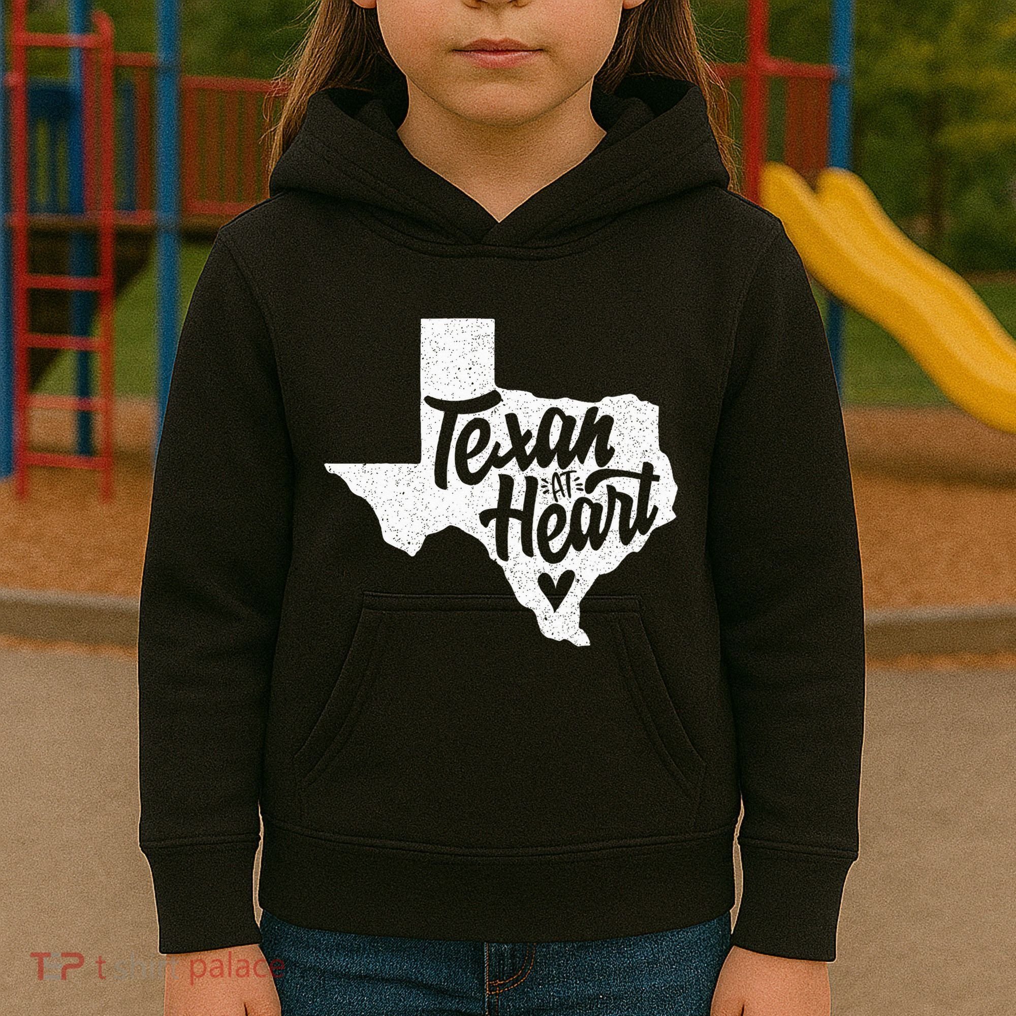 Texan At Heart  Kids Hoodie