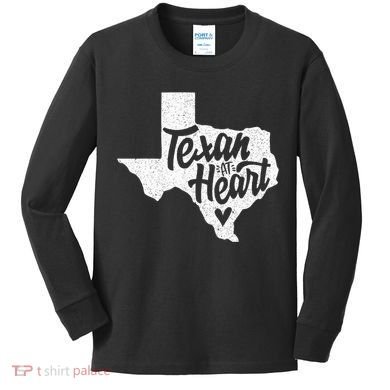 Texan At Heart  Kids Long Sleeve Shirt