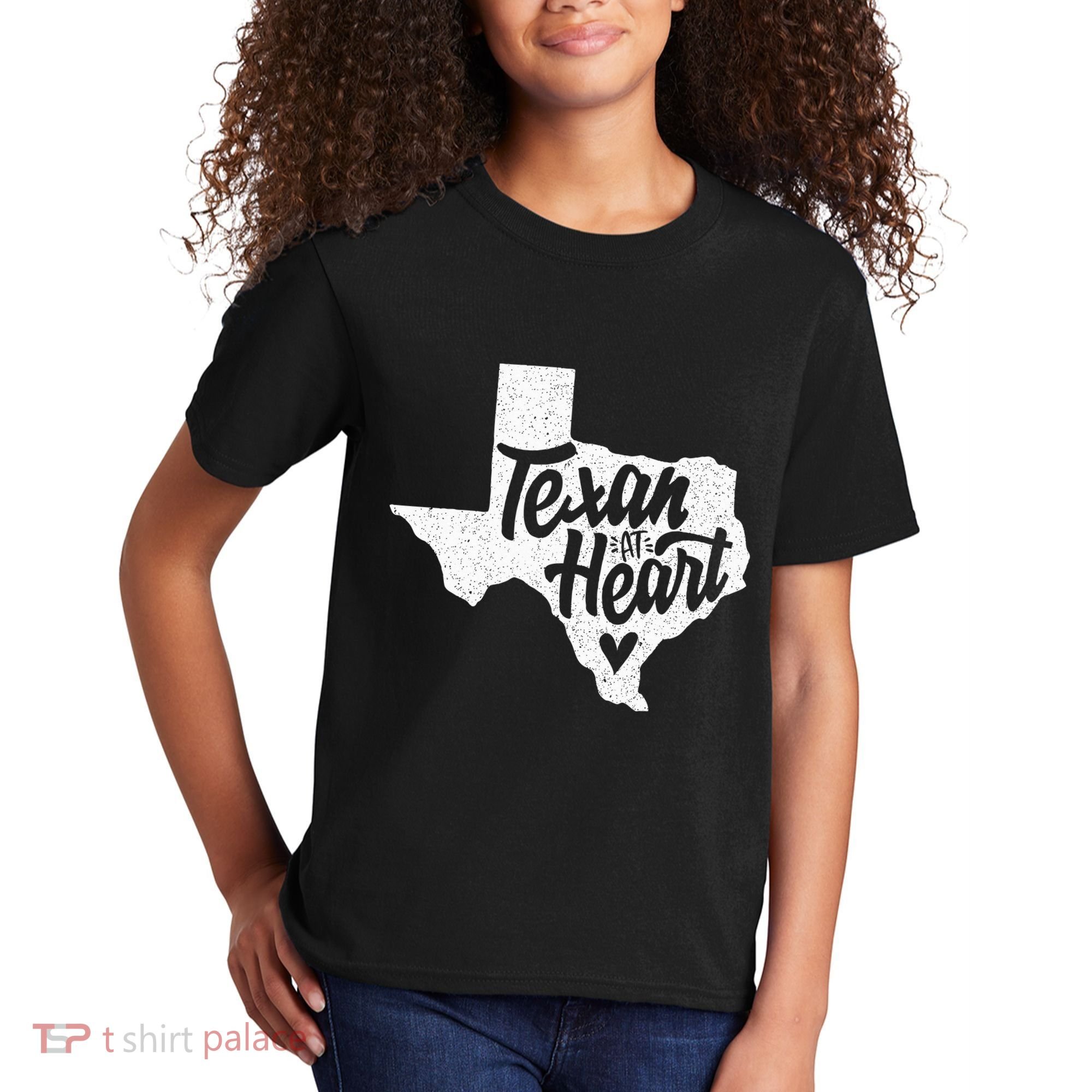 Texan At Heart  Kids T-Shirt
