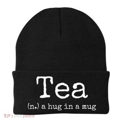 Tea A Hug In A Mug Tea Drinker Drinking Fan Enthusiast Beanie