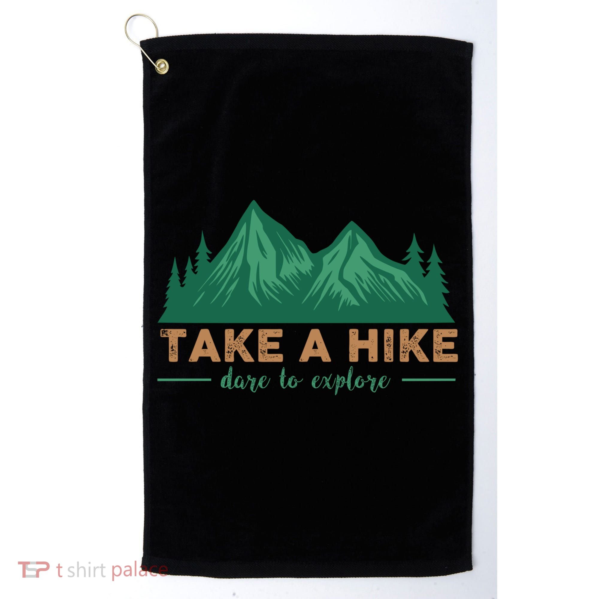 Take A Hike Funny Gift Mountain Adventure Camping Outdoor Retro Gift Golf Towel