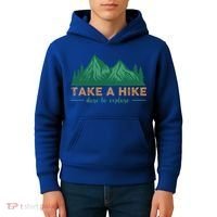 Take A Hike Funny Gift Mountain Adventure Camping Outdoor Retro Gift Kids Hoodie thumb 4